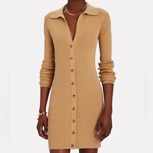 Intermix Samira Rib Knit Polo Mini Dress
